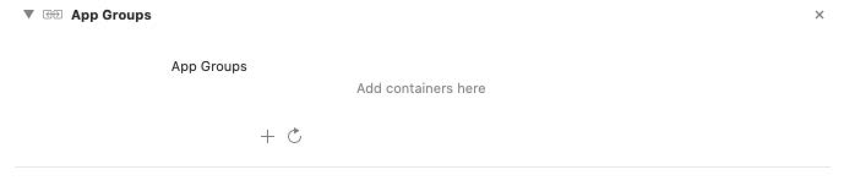 App Groups section in Xcode.