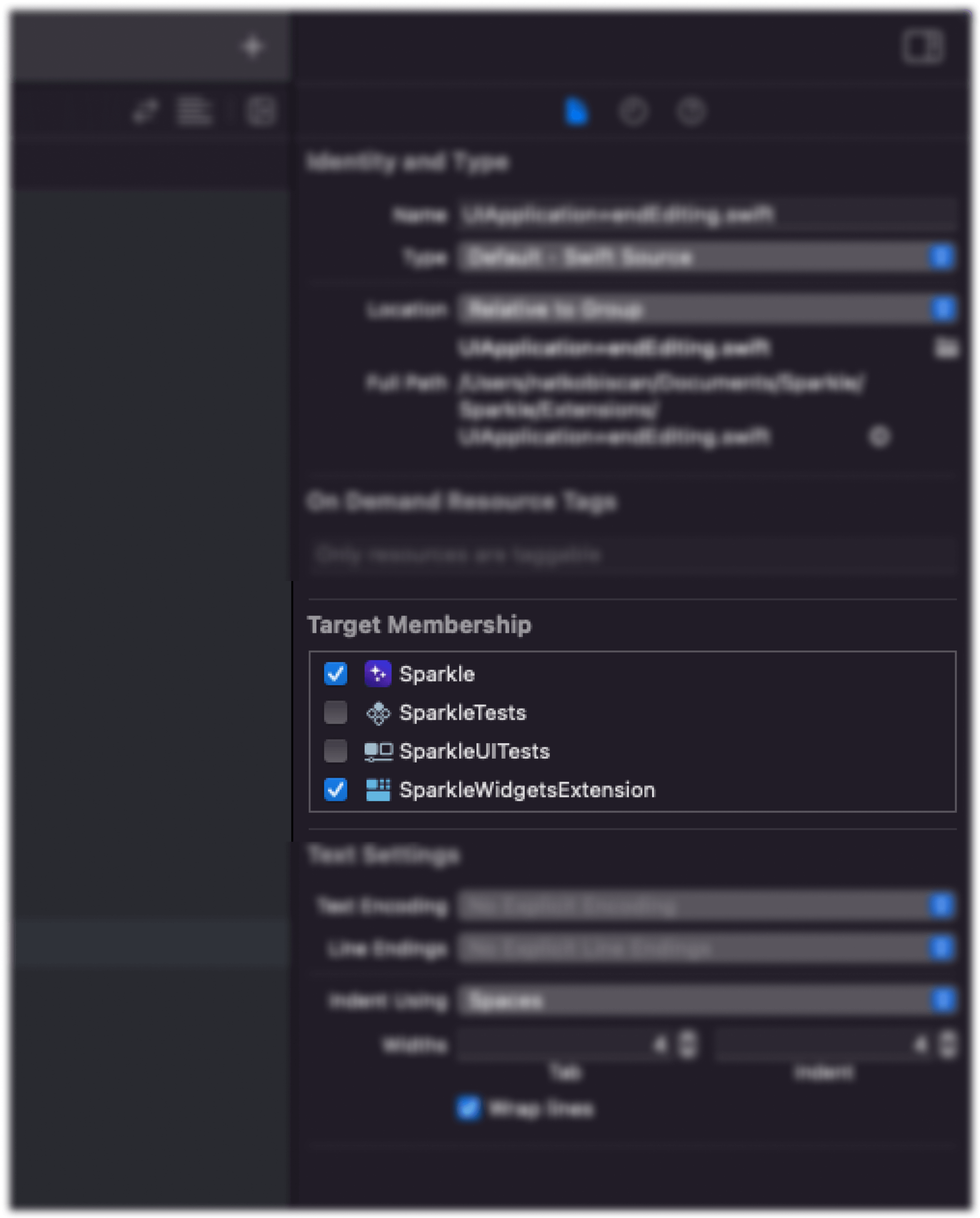 Target Membership section in Xcode.